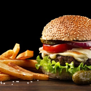 Smoked Burger with Cajun Fries